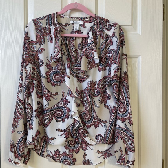 WHBM - Ruffle Front Blouse - 8 - Picture 2 of 8